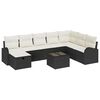 vidaXL Conjunto de sof&aacute; de jard&iacute;n 9 uds. Negro rat&aacute;n sint&eacute;tico