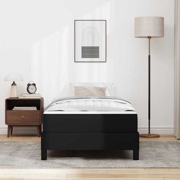 vidaXL Estructura de cama con colch&oacute;n Negro 100 x 200 cm tela