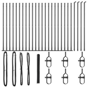 vidaXL Poste de Valla Gris