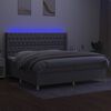 vidaXL Cama box spring con colch&oacute;n tela y LED gris claro 200x200 cm