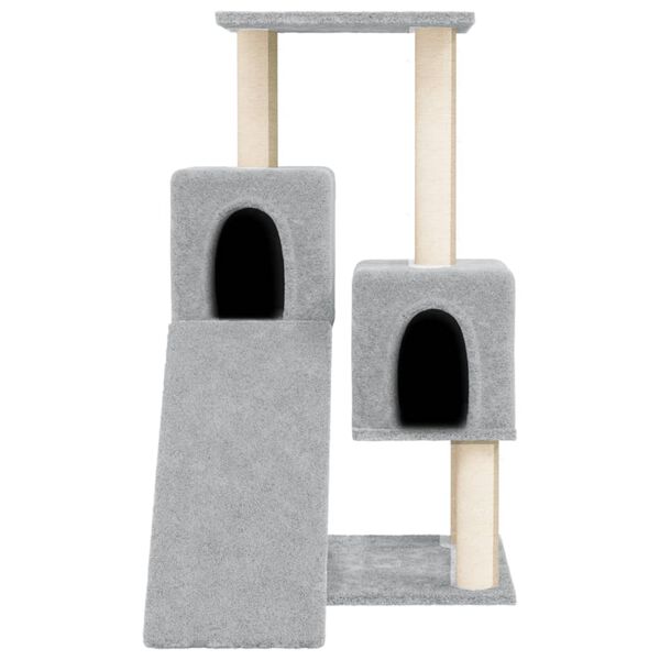 vidaXL Rascador para gatos con postes de sisal gris claro 82 cm
