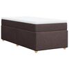 vidaXL Cama box spring con colch&oacute;n tela marr&oacute;n oscuro 90x190 cm