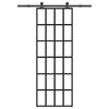 vidaXL Puerta corredera con set herrajes vidrio ESG aluminio 76x205 cm