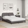vidaXL Estructura de cama sin colch&oacute;n Zadar cuero sint&eacute;tico gris 140x190 cm