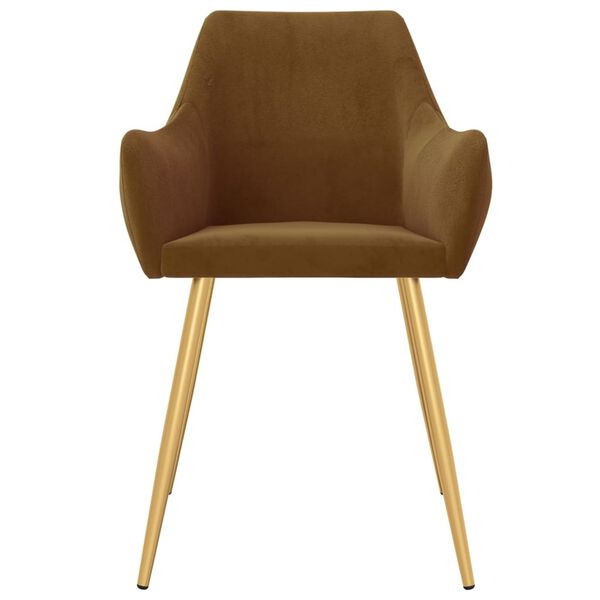 vidaXL Sillas de comedor 2 unidades de terciopelo marr&oacute;n