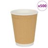 vidaXL Tazas de caf&eacute; de papel 500 uds 12oz 300ml marr&oacute;n