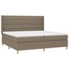 vidaXL Cama box spring colch&oacute;n y luces LED tela gris taupe 200x200 cm