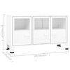 vidaXL Aparador industrial de metal y vidrio blanco 105x35x62 cm