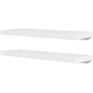 vidaXL Estantes flotantes de pared 2 uds MDF blanco para libros/DVD