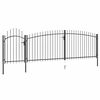 vidaXL Puerta de jard&iacute;n Woerden con punta de lanza, 5x1,5 m, negro