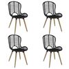 vidaXL Sillas de comedor 4 unidades de rat&aacute;n natural negro