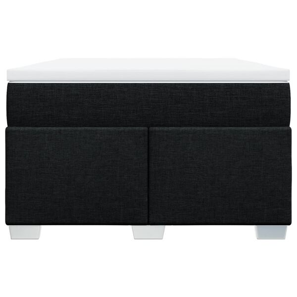 vidaXL Cama box spring con colch&oacute;n tela negro 120x190 cm