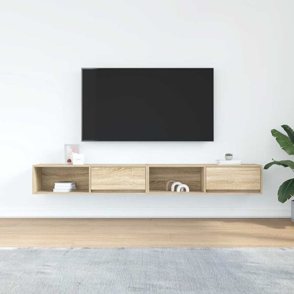 vidaXL Muebles de TV 2uds Roble Sonoma 100x31x25,5cm Madera ingenier&iacute;a