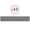 vidaXL Paneles de pared 12 uds tela gris claro 90x15 cm 1,62 m²