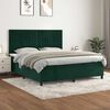 vidaXL Cama box spring con colch&oacute;n terciopelo verde oscuro 160x200 cm