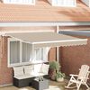 vidaXL Toldo Retráctil Beige 350 x 250 cm Tela y acero