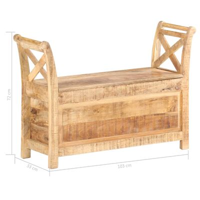 vidaXL Banco de recibidor madera maciza de mango 103x33x72 cm