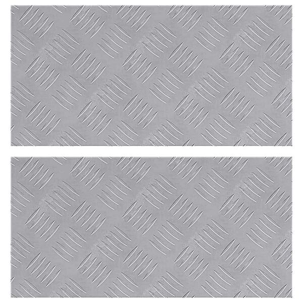 vidaXL Pelda&ntilde;o Rectangular 2 pcs Plateado 50 x 25 cm Aluminio