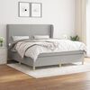 vidaXL Cama box spring con colch&oacute;n tela gris claro 180x200 cm