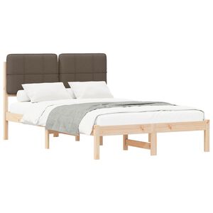 vidaXL Estructura de Cama con Cabecera Tapizada Taup&eacute; 120 x 200 cm