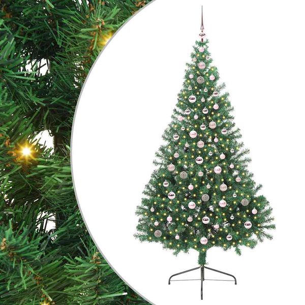 vidaXL &Aacute;rbol de Navidad Artificial Preiluminado Verde 240 cm PVC