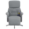 vidaXL Sill&oacute;n reclinable de masaje con reposapi&eacute;s tela gris claro
