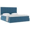 vidaXL Cama con almacenamiento Azul Oscuro 200 x 200 cm Terciopelo