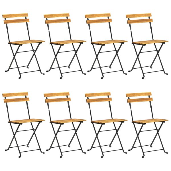 vidaXL Comedor de jard&iacute;n plegable 9 piezas de madera maciza de acacia