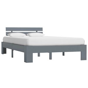 vidaXL Estructura de cama sin colch&oacute;n madera de pino gris 120x200 cm