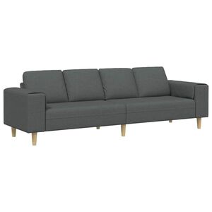 vidaXL Sof&aacute; de sala Gris oscuro 250 x 77 x 76 cm Poli&eacute;ster