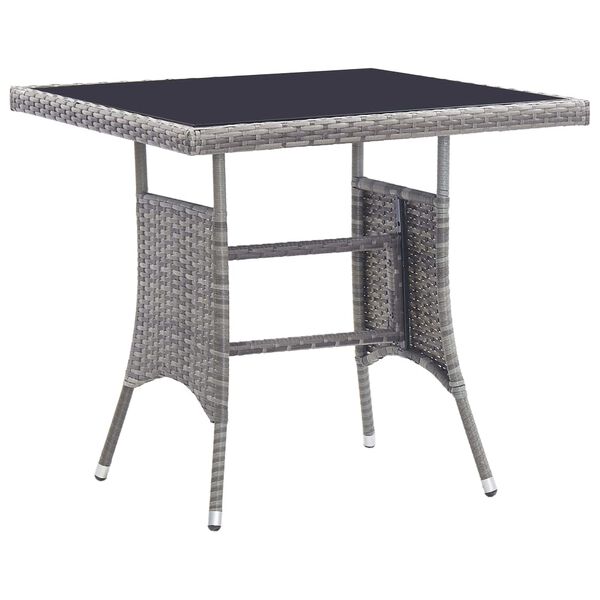 vidaXL Set de comedor de jard&iacute;n 5 pzas y cojines rat&aacute;n sint&eacute;tico gris