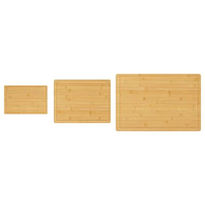 vidaXL Juego de tablas de cortar 3 piezas de bambú