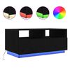 vidaXL Mesa de centro con luces LED roble negro 90x49x40 cm