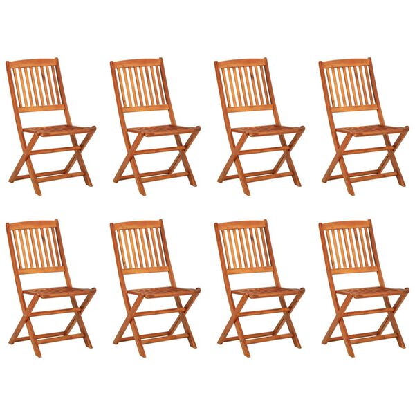 vidaXL Set comedor de jard&iacute;n 9 piezas madera maciza acacia 220x90x75cm