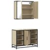 vidaXL Set de muebles de baño 2 pzas madera contrachapada roble Sonoma