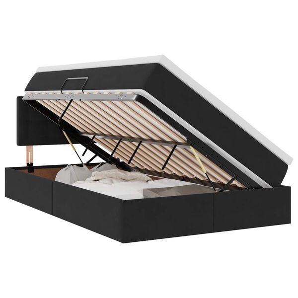 vidaXL Cama con almacenamiento y LED Negro 120 x 190 cm Terciopelo