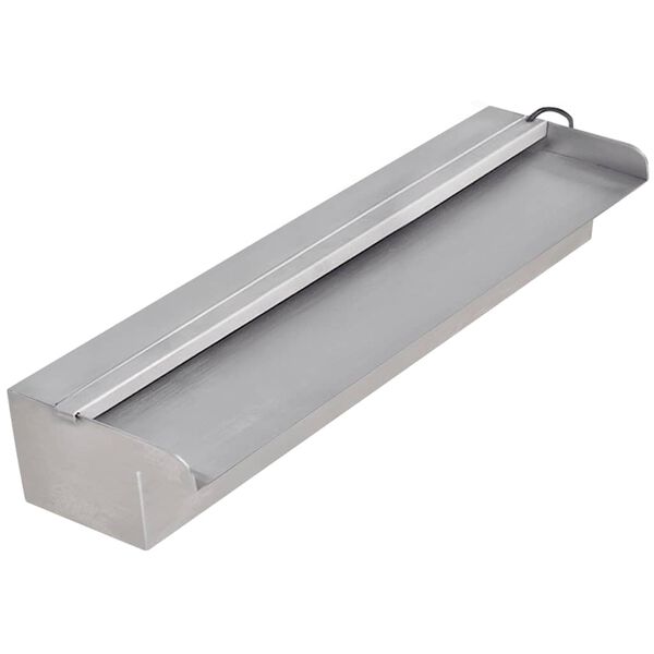 vidaXL Fuente cascada rectangular LED piscina acero inoxidable 45 cm