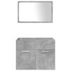 vidaXL Juego muebles de ba&ntilde;o 4 pzas madera contrachapada gris hormig&oacute;n