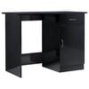 vidaXL Escritorio de madera contrachapada negro brillo 100x50x76 cm