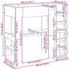 vidaXL Estructura de litera con escritorio Roble artesanal 90 x 200 cm
