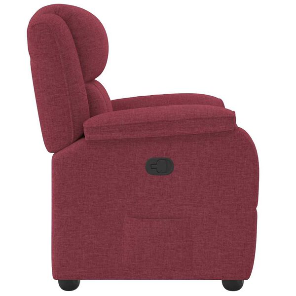vidaXL Sill&oacute;n reclinable de tela rojo tinto