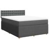 vidaXL Cama box spring con colch&oacute;n tela gris oscuro 140x200 cm