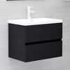 vidaXL Armario para lavabo madera contrachapada negro 60x38,5x45 cm