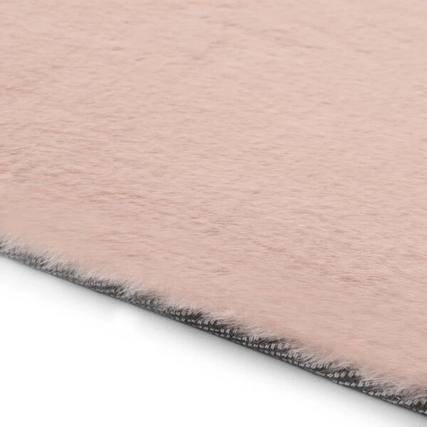 vidaXL Alfombra de pelo sint&eacute;tico de conejo rosa envejecido 120x160 cm