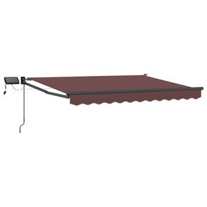 vidaXL Toldo manual retr&aacute;ctil con LEDs Marr&oacute;n y Antracita 2,5 x 2 m