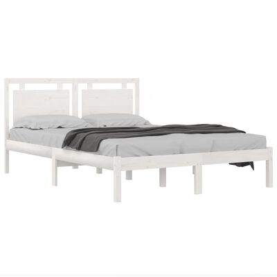 vidaXL Estructura de cama madera maciza blanca 200x200 cm