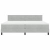 vidaXL Cama tipo Box Spring Gris Claro 200 x 200 cm Terciopelo
