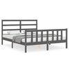 vidaXL Estructura de cama sin colch&oacute;n madera de pino gris 160x200 cm