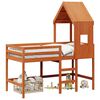 vidaXL Estructura de cama alta Marr&oacute;n Cera 90 x 190 cm Pino macizo