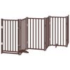 vidaXL Puerta de perros plegable 12 paneles madera &aacute;lamo marr&oacute;n 600 cm